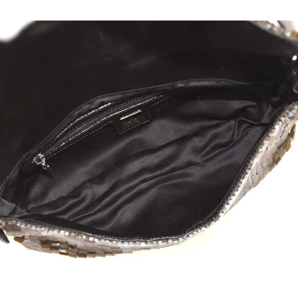 Fendi Mamma Bucket Bag Sequin Leather Brown - Picture 8 of 9